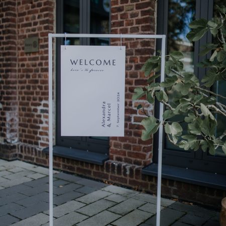 Willkommensschild zur Hochzeit
