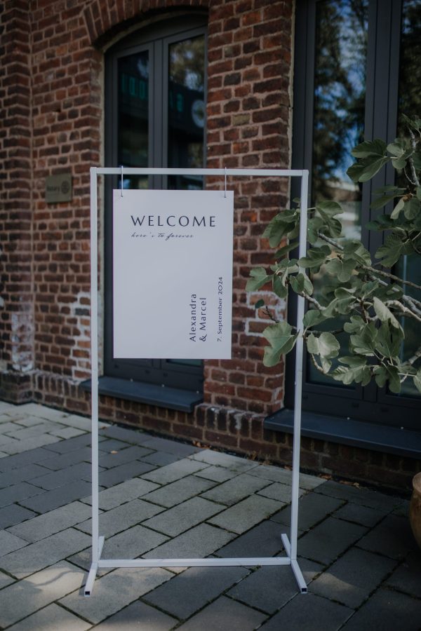 Willkommensschild zur Hochzeit